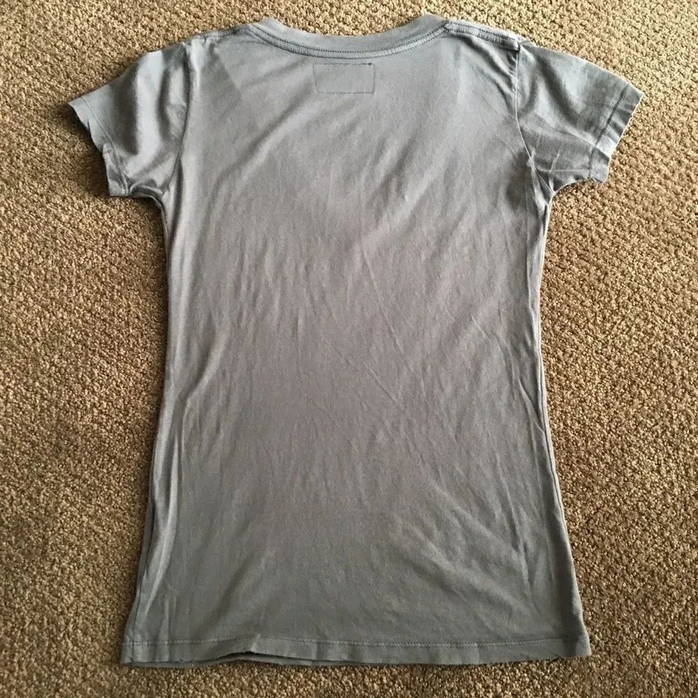 Nation V Neck Grey Basic T-Shirt - Picture 4 of 4